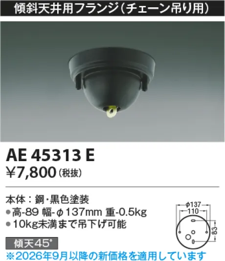 コイズミ照明 傾斜天井用フランジ AE45313E