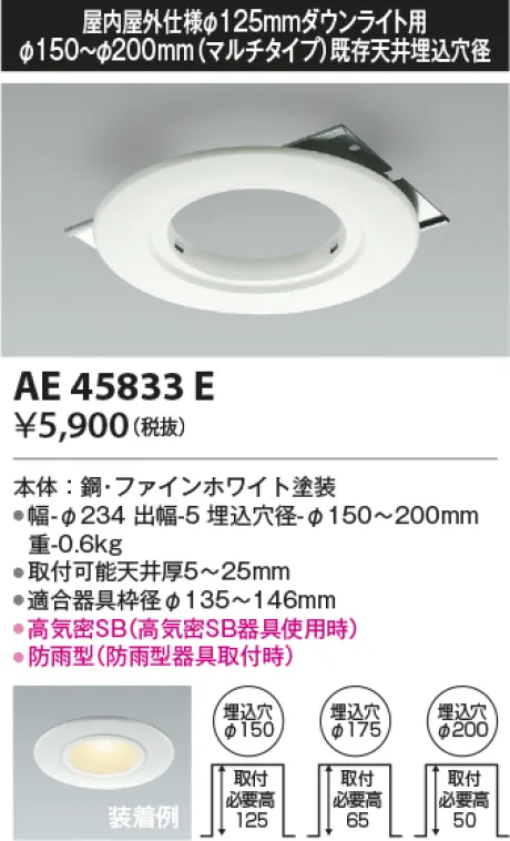 コイズミ照明 リニューアルプレート AE45833E