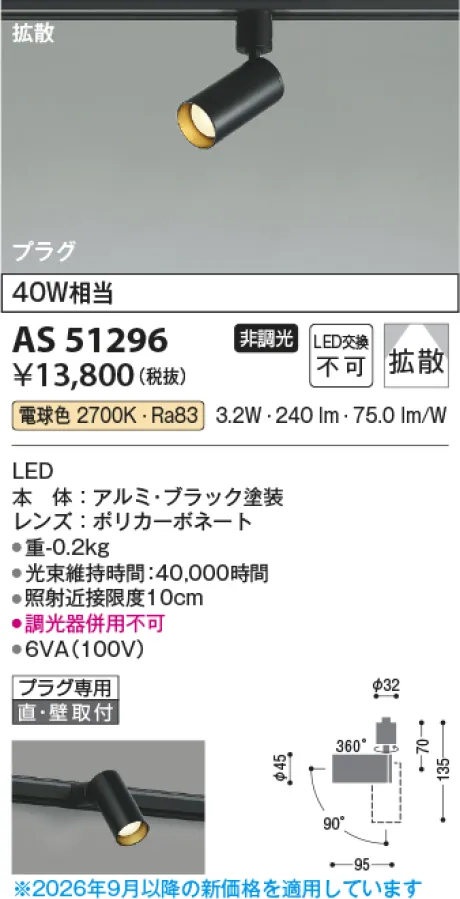 コイズミ照明 LEDスポットライト AS51296